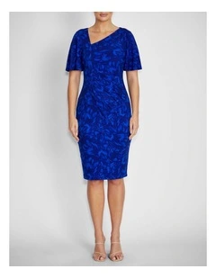 Viviana Jersey Dress in Indigo Abstract
