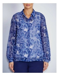 Lucy Blouse in Periwinkle Abstract