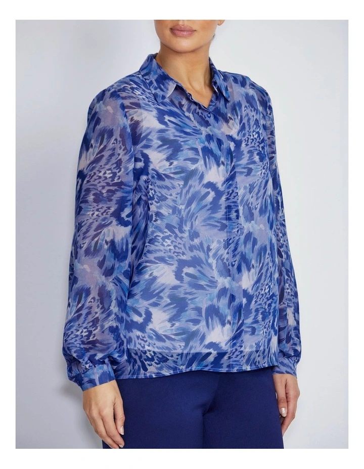 Lucy Blouse in Periwinkle Abstract image 3
