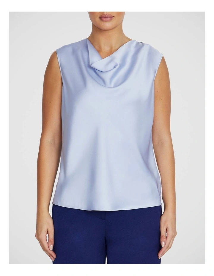 Amity Satin Top in Periwinkle image 1