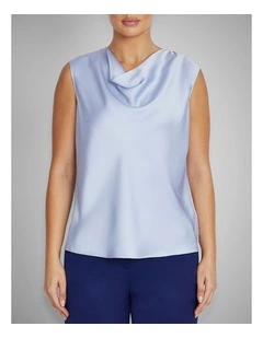 Amity Satin Top in Periwinkle