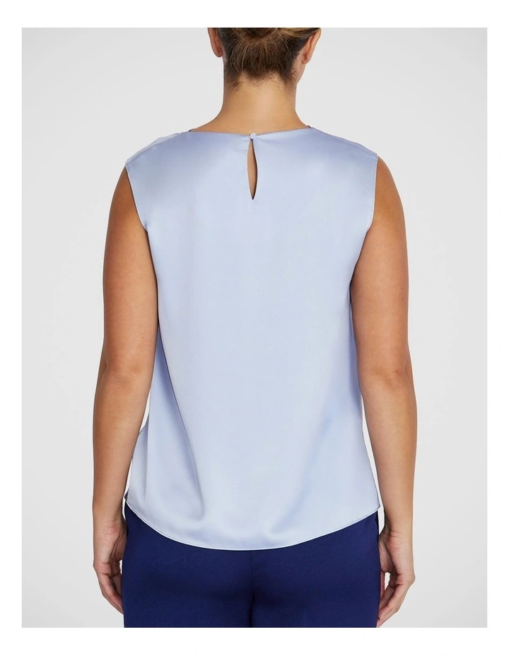 Amity Satin Top in Periwinkle image 2