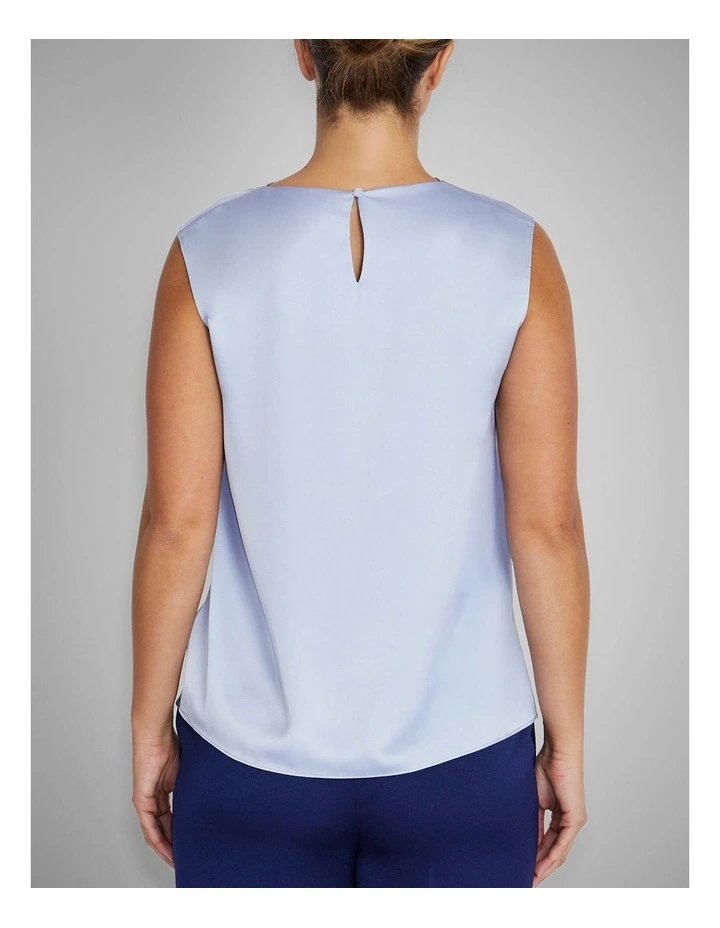 Amity Satin Top in Periwinkle image 2