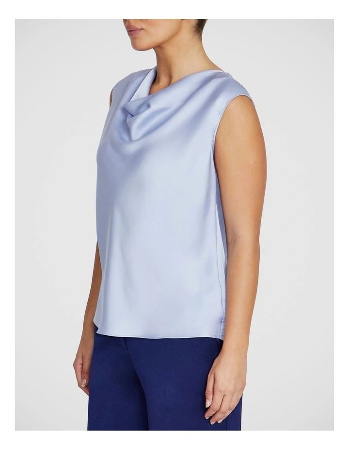 Amity Satin Top in Periwinkle image 3