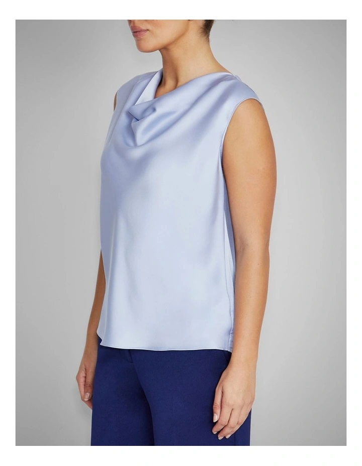Amity Satin Top in Periwinkle image 3