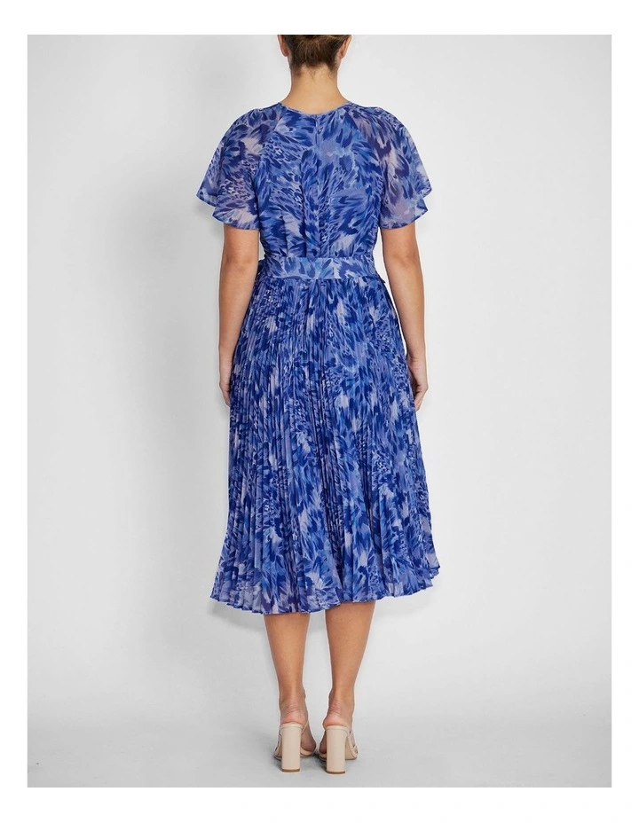 Aldina Pleated Dress in Periwinkle Abstract image 2