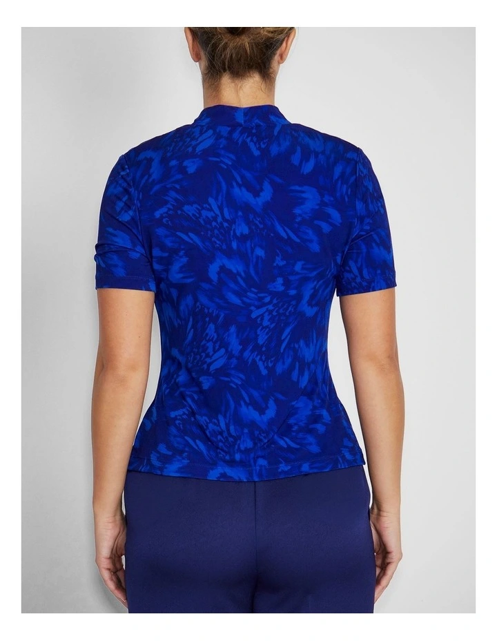 Cora Jersey Top in Indigo Abstract Print image 2