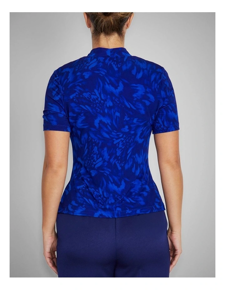Cora Jersey Top in Indigo Abstract Print image 2