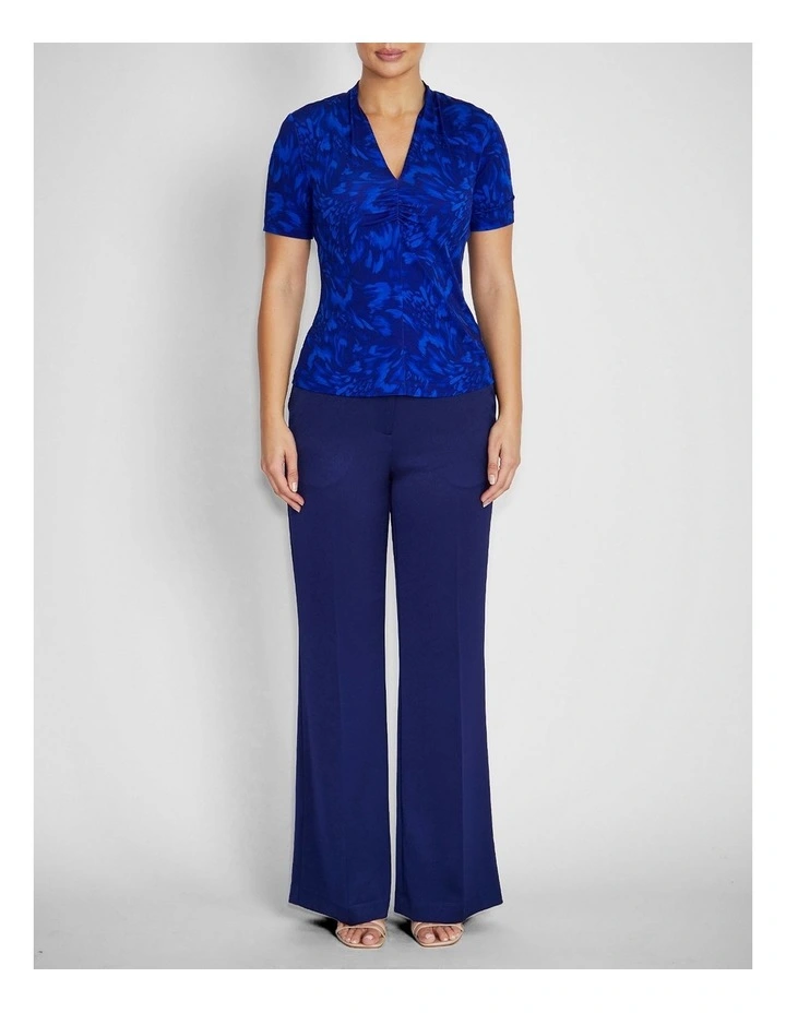 Cora Jersey Top in Indigo Abstract Print image 4
