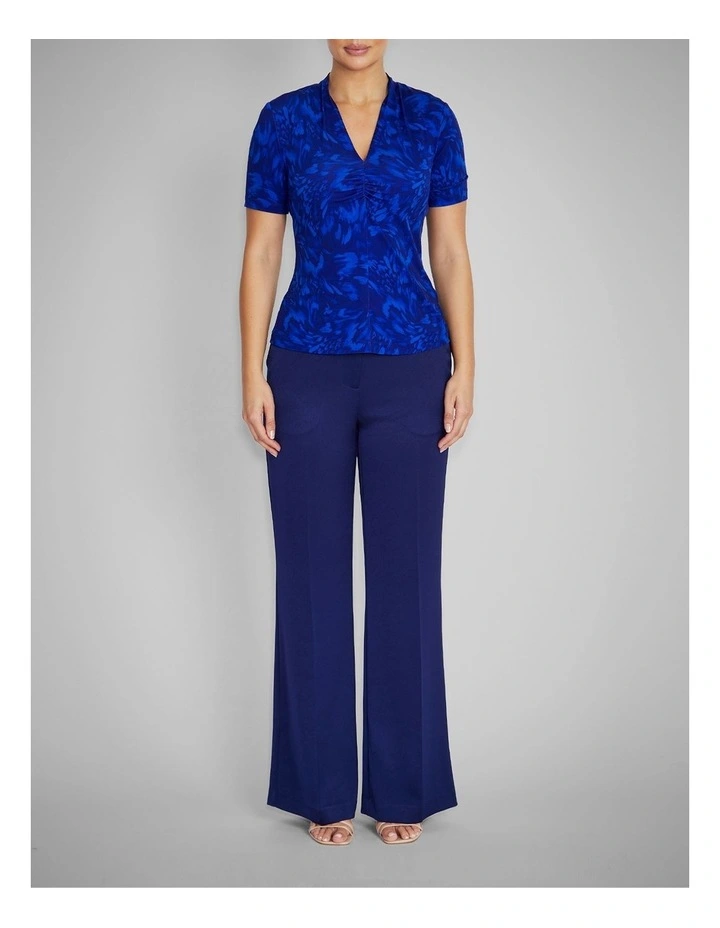 Cora Jersey Top in Indigo Abstract Print image 4