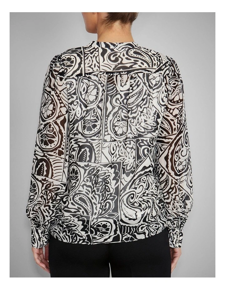 Alice Blouse in Black & Ivory Paisley image 2