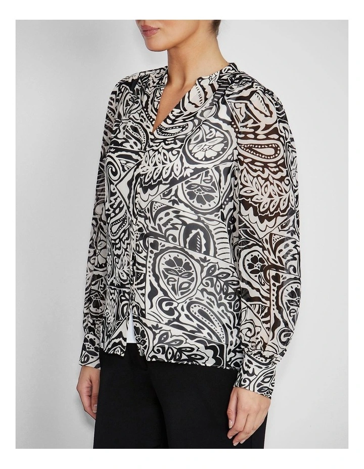 Alice Blouse in Black & Ivory Paisley image 3