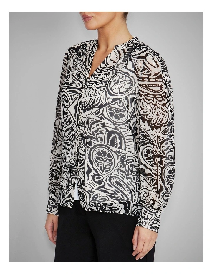 Alice Blouse in Black & Ivory Paisley image 3
