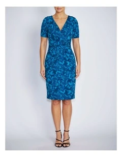 Emelynn Dress in Teal Abstract