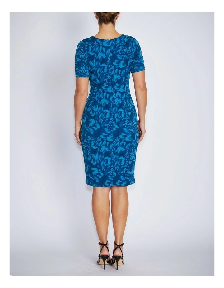 Emelynn Dress in Teal Abstract image 2