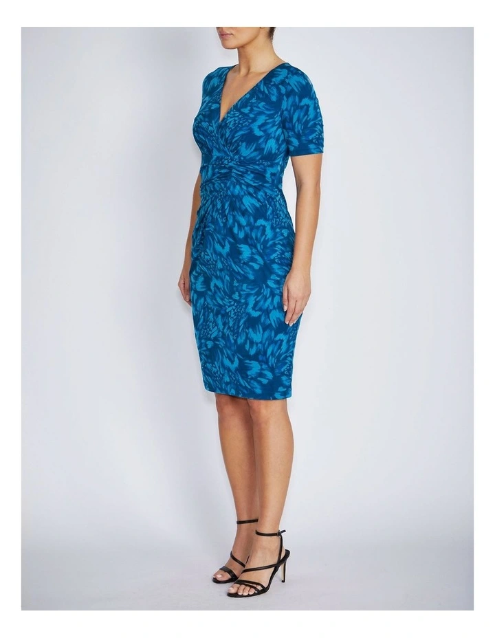 Emelynn Dress in Teal Abstract image 3