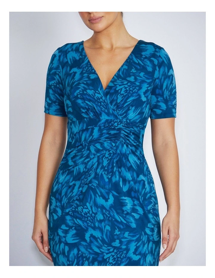 Emelynn Dress in Teal Abstract image 4