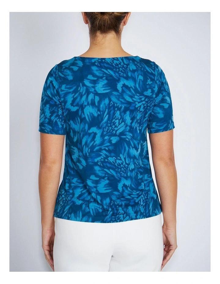Renee Top in Teal Abstract image 2