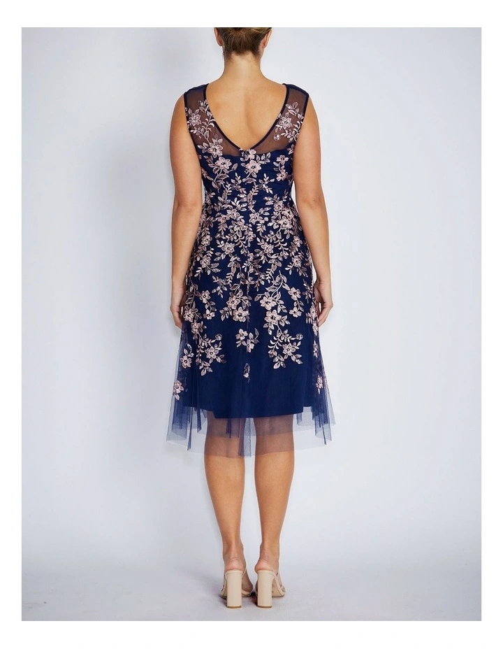 Magdalena Dress in Blush/Navy image 2
