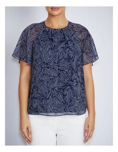 Aldina Blouse in Navy Dot