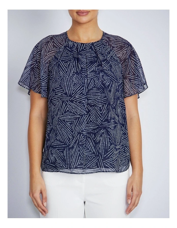 Aldina Blouse in Navy Dot image 1