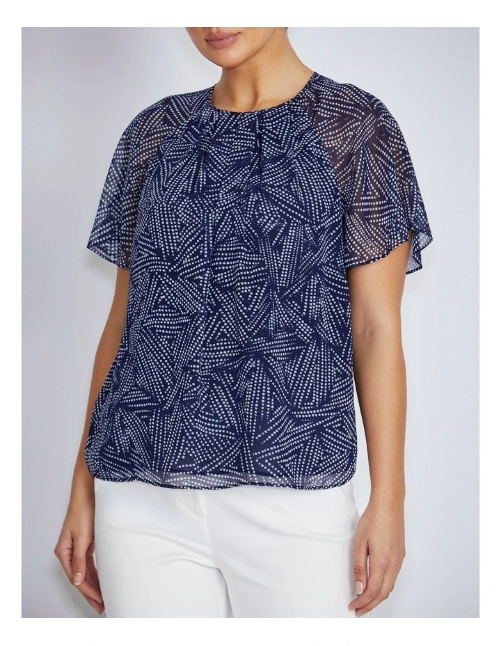 Aldina Blouse in Navy Dot image 3