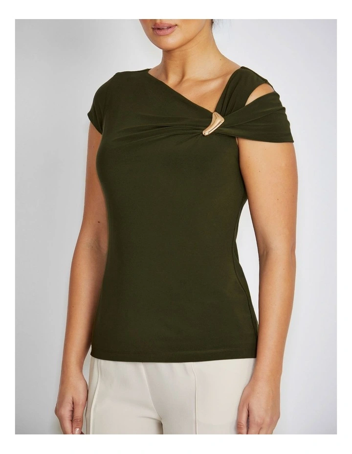 Cartia Top in Olive image 3