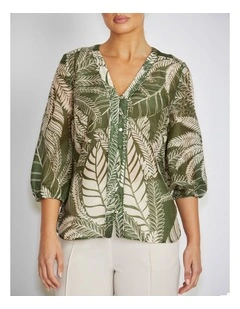 Selma Blouse in Palm Print