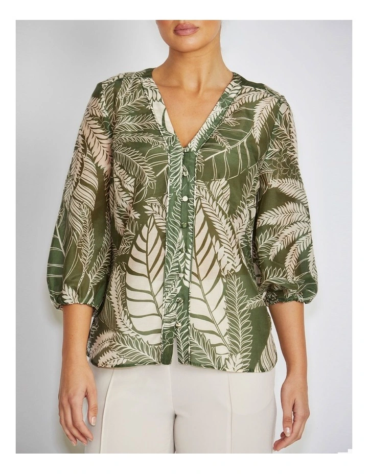 Selma Blouse in Palm Print image 1