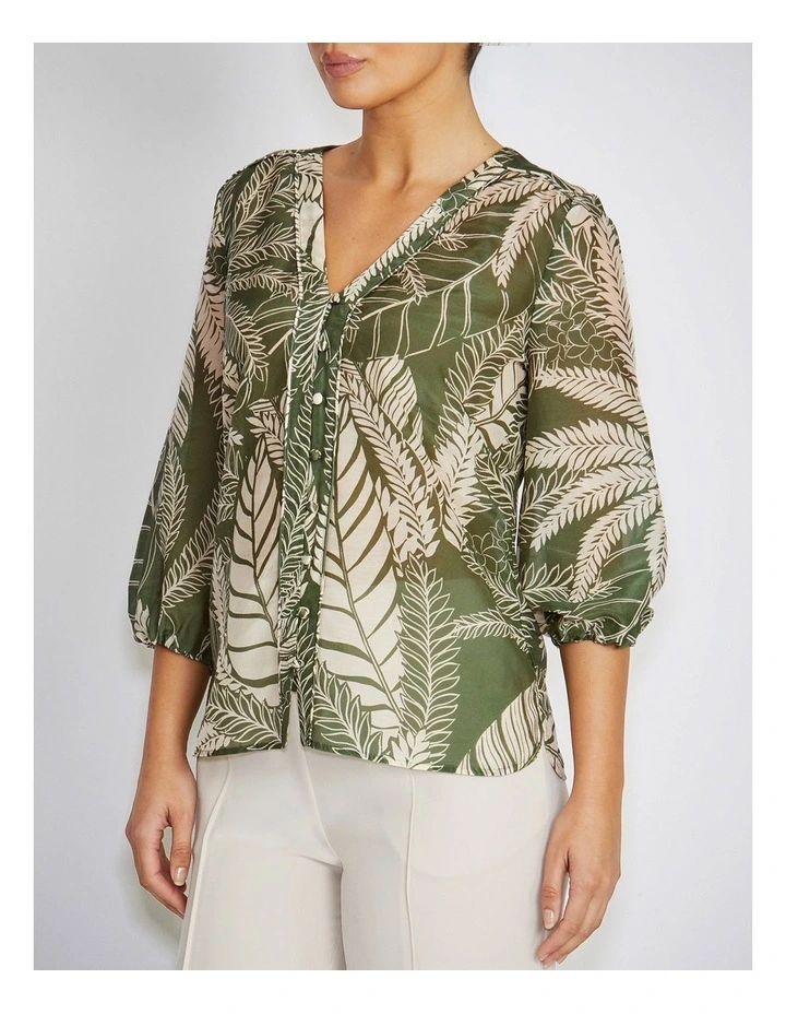 Selma Blouse in Palm Print image 3