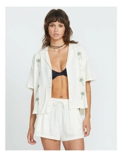 Sun Stunner Short Sleeve Shirt in White