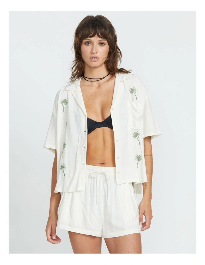 Sun Stunner Short Sleeve Shirt in White image 1