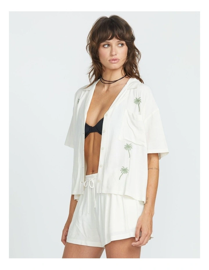 Sun Stunner Short Sleeve Shirt in White image 3