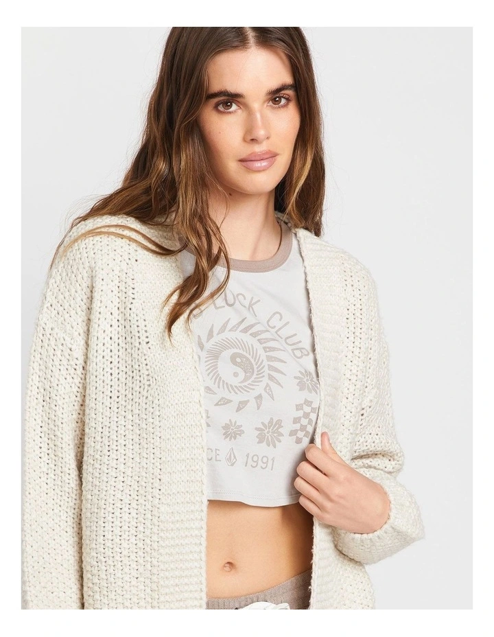 Lil Throw Cardigan in Star White image 3