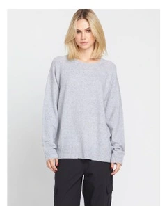 Twinkle Teas Crew Neck Sweater in Light Grey