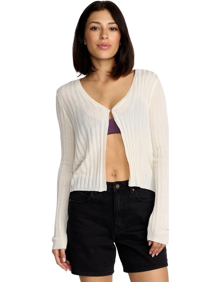 Pulp Stitchin Cardigan in White image 1