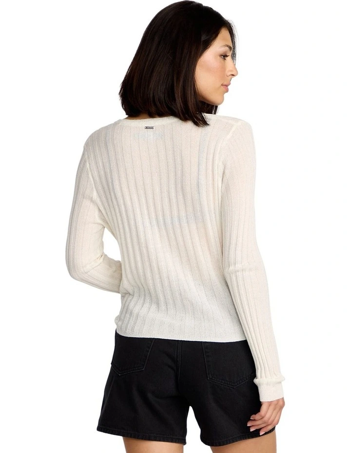 Pulp Stitchin Cardigan in White image 2