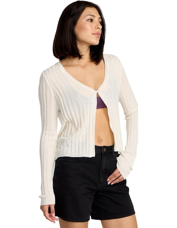 Pulp Stitchin Cardigan in White image 3