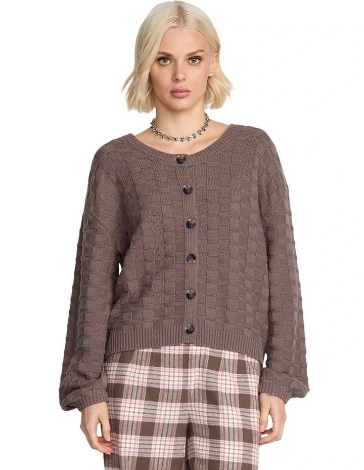 Snug Lyfe Cardigan in Brown image 1