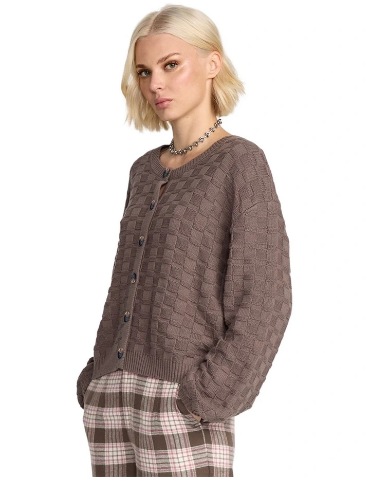 Snug Lyfe Cardigan in Brown image 3