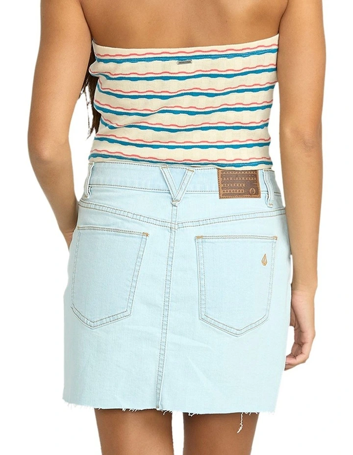Dropping In Denim Skirt Cruzer in Blue image 2