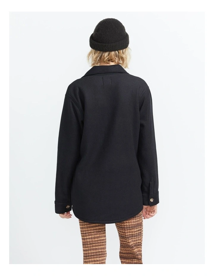 Stone Bonded Shacket in Black image 2