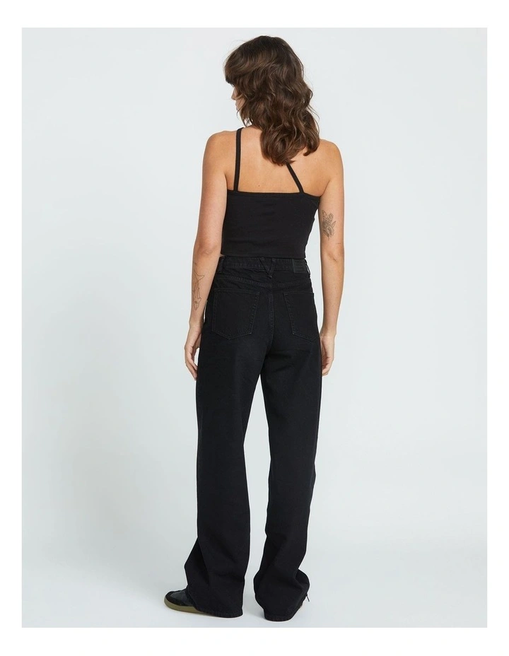 Stoned Boyfriend High rise Jeans in Black image 2