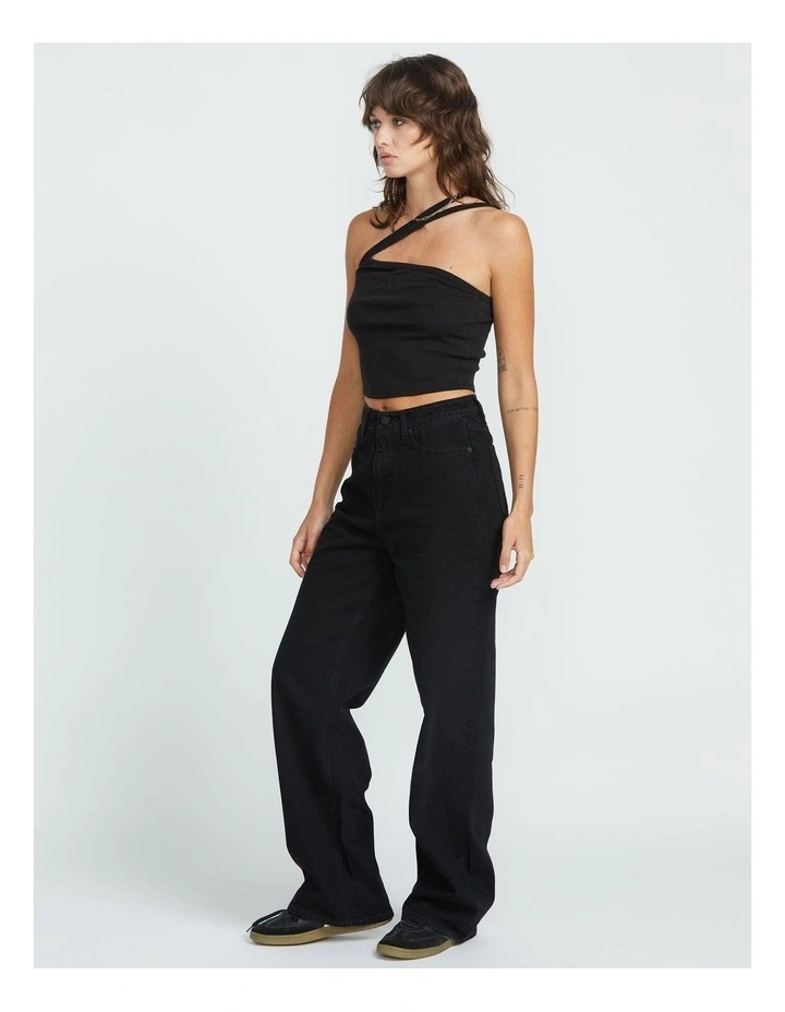 Stoned Boyfriend High rise Jeans in Black image 3