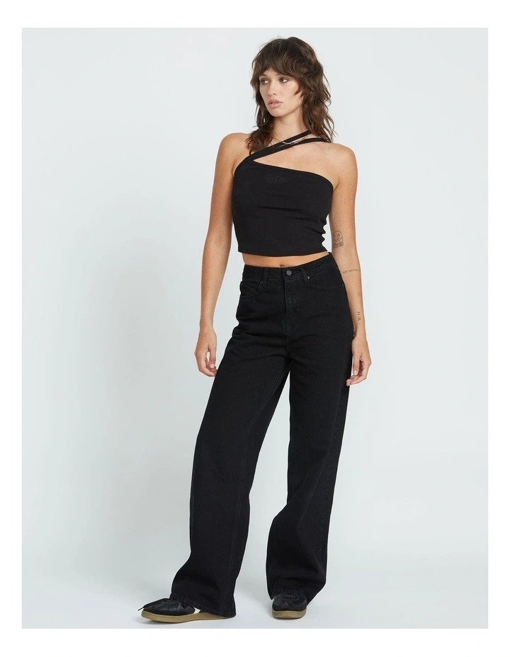 Stoned Boyfriend High rise Jeans in Black image 4