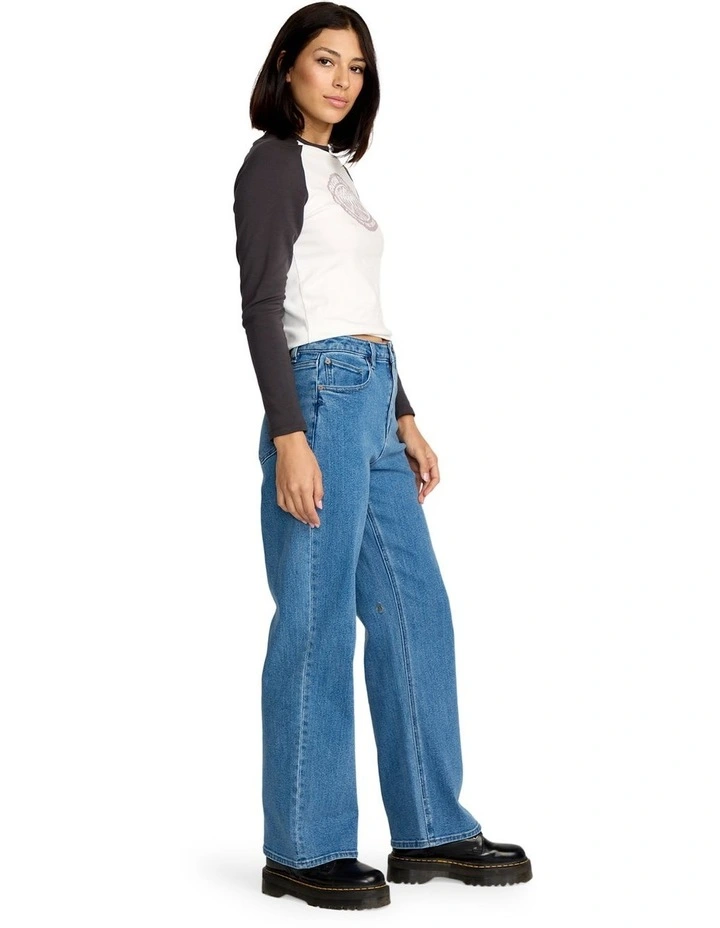 Stoned Boyfriend High rise Jeans in Blue image 3