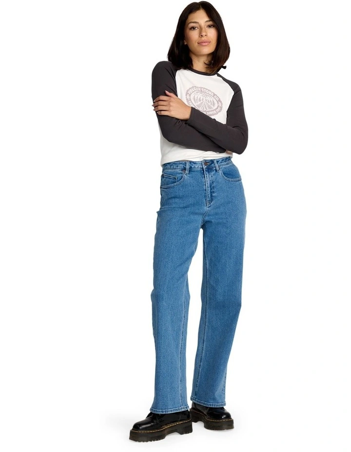 Stoned Boyfriend High rise Jeans in Blue image 4