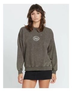 Stone Crew Neck Jumper in Vintage Black