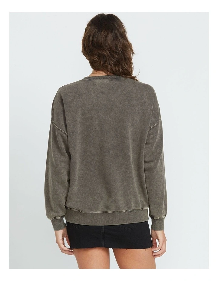 Stone Crew Neck Jumper in Vintage Black image 2