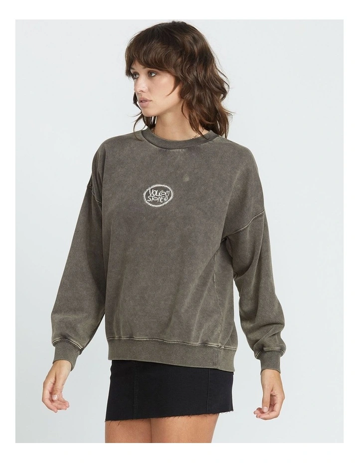 Stone Crew Neck Jumper in Vintage Black image 3